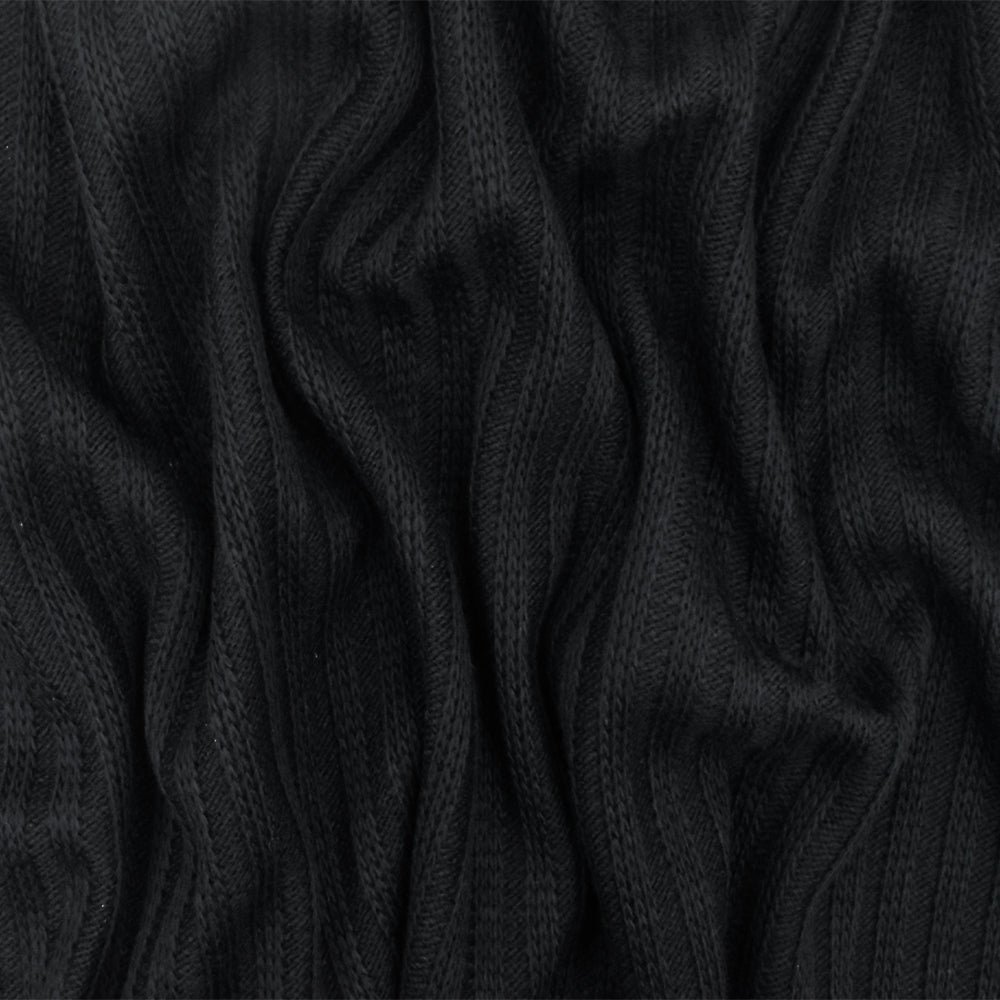 1 Yard Simple Black Poly Acrylic Stripe Sweater Knit Fabric Apparel 78 Inches Width