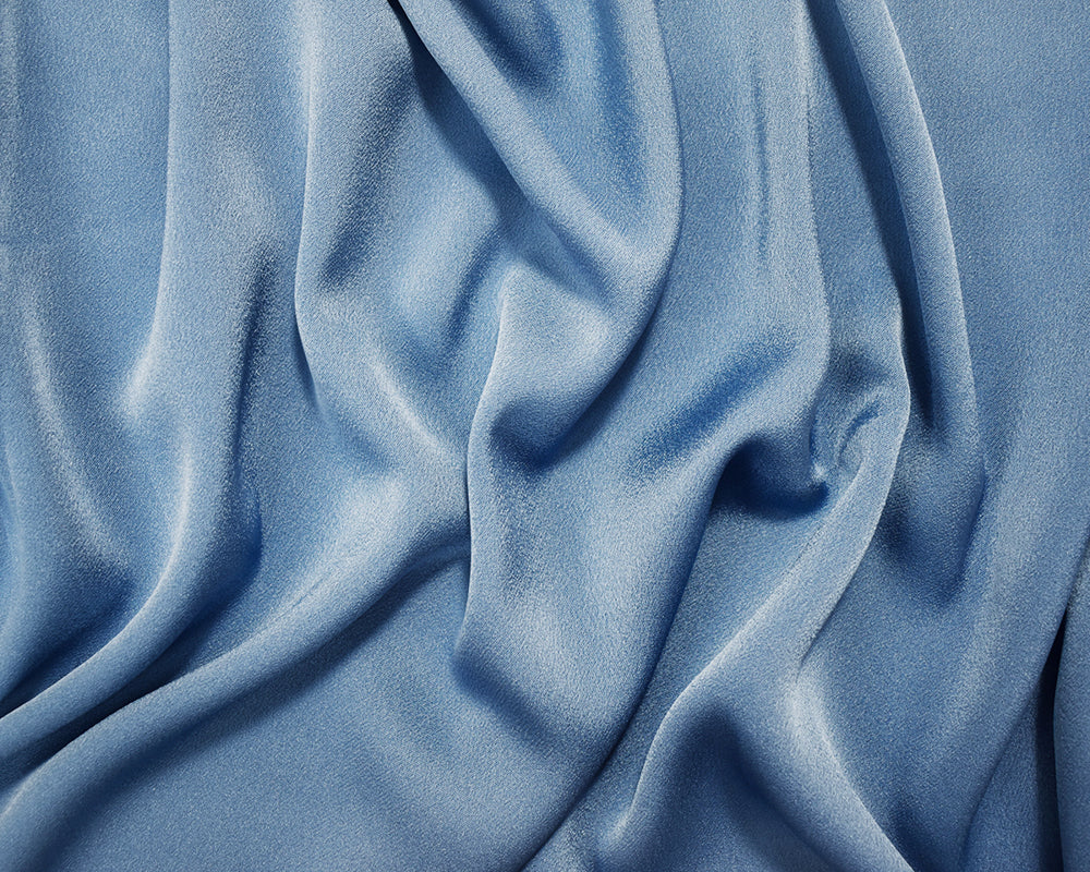 1 Yard Celestial Blue Triacetate Poly Crepe Back Satin Fabric Apparel Dressmaking 54 Inches Width