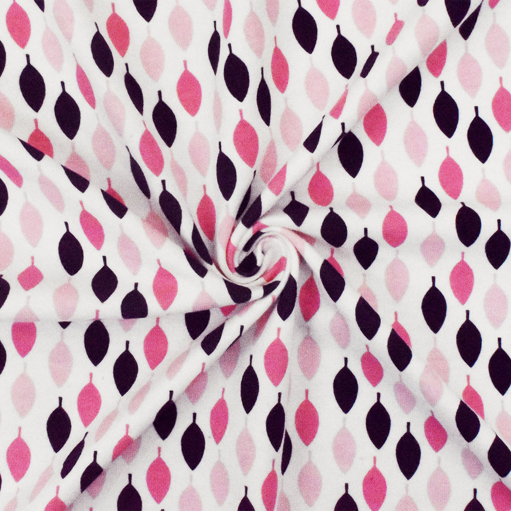 1 Yard Multi Color Leaf Print Cotton Spandex Jersey Knit Fabric Soft & Stretchy 57 Inches Wide