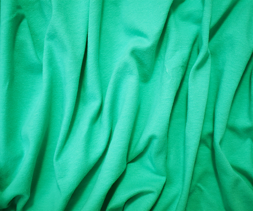 1 Yard Scrubs Green Organic Stretch Jersey Matte Look, Easy Drape, and Chill Fit, 58 Inches Wide