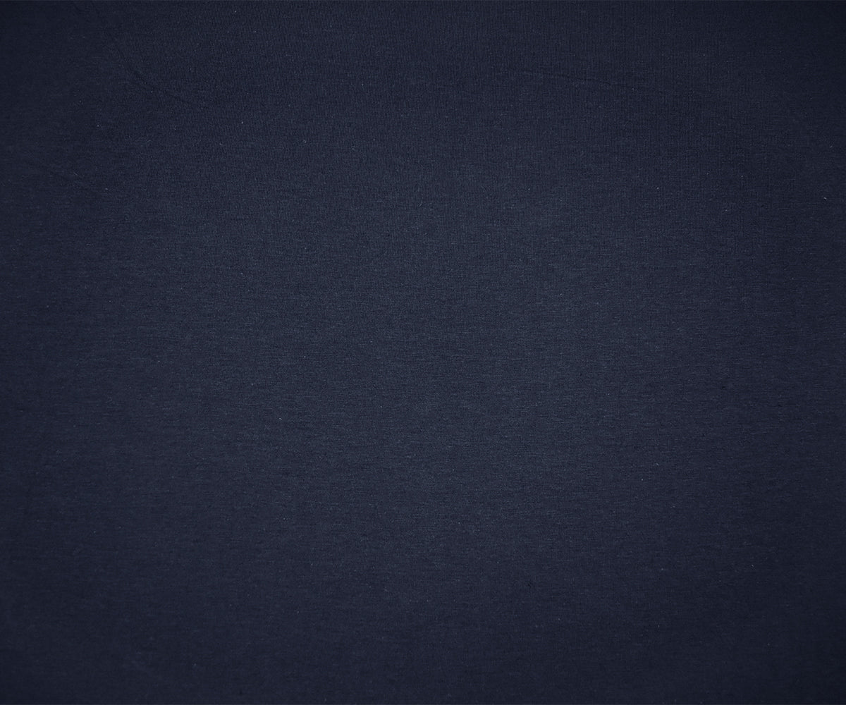 1 Yard Deep Navy Blue Cotton Stretch Jersey with a Matte Look, Soft and Flexible for Casual Wear and Layering, 60 Inches Wide