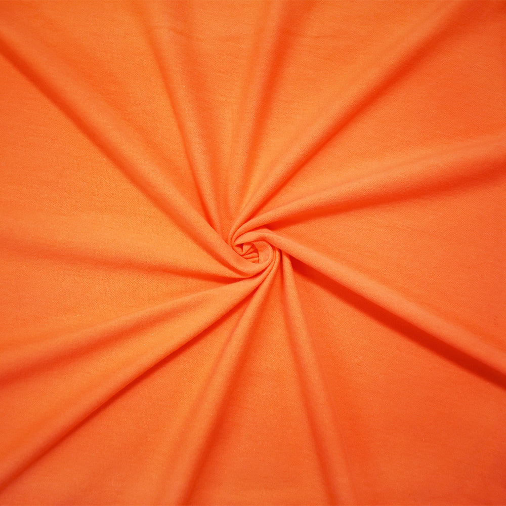 1 Yard Orange Eco Cotton Stretch Matte Jersey Knit, Ideal for Apparel, Casual Wear, and Crafts, 57 Inches Width