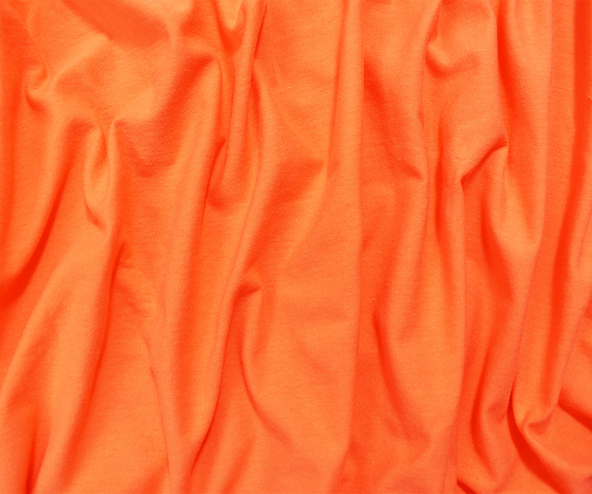 1 Yard Orange Eco Cotton Stretch Matte Jersey Knit, Ideal for Apparel, Casual Wear, and Crafts, 57 Inches Width