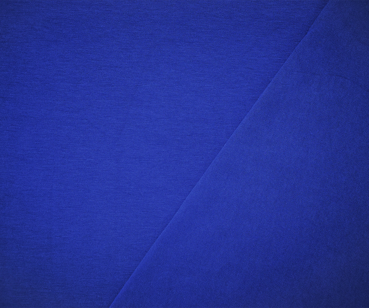 1 Yard Cobalt Blue Organic Cotton Stretch Jersey Knit Fabric Soft Matte Apparel Material 63 Inches Width
