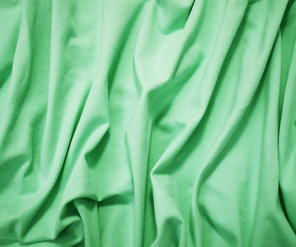1 Yard Pastel Spearmint Green Cotton Stretch Jersey Knit Fabric for Apparel Tees Dresses Activewear 58 Inches Width