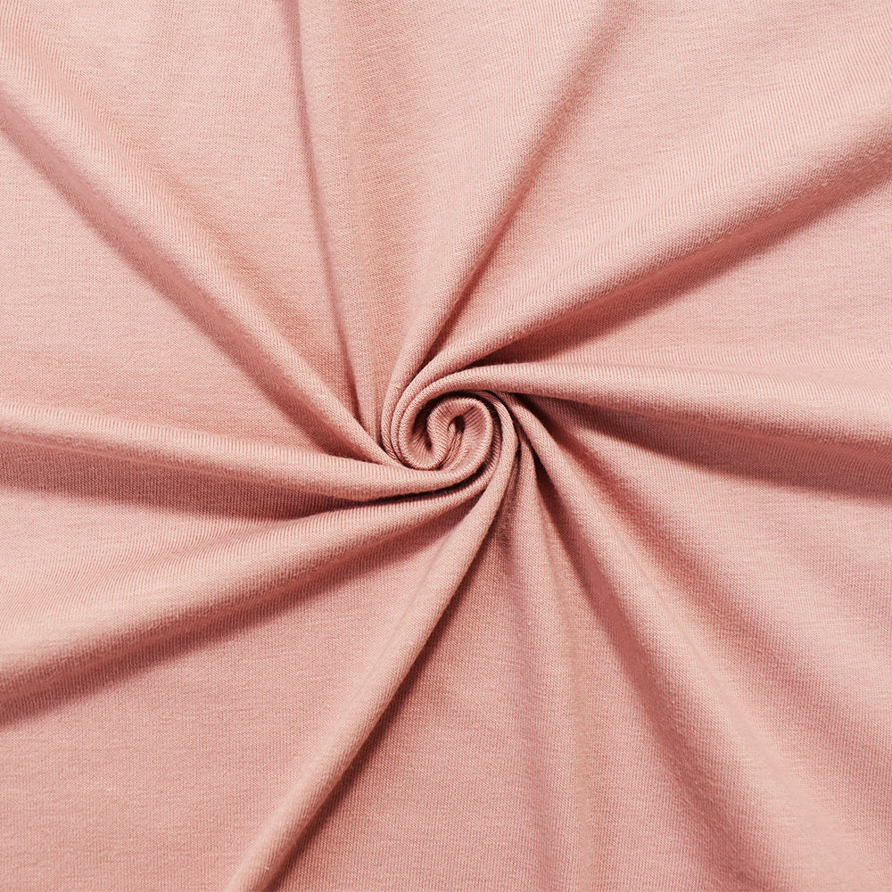 1 Yard Dusty Pink Cotton Jersey Knit Fabric with Stretch for Dresses Activewear and Apparel 60 Inches wide