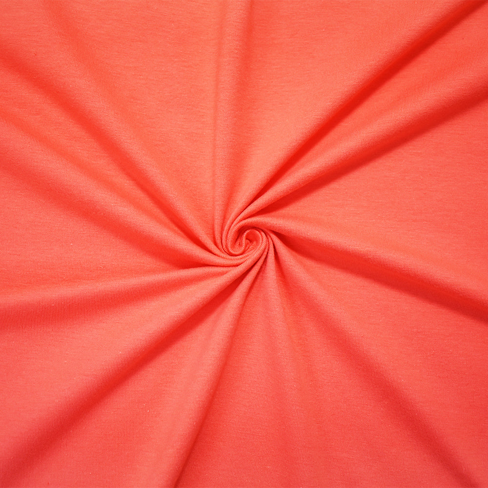 1 Yard Coral Orange Cotton Solid Stretch Spandex Jersey Knit Fabric 64 Inches Width
