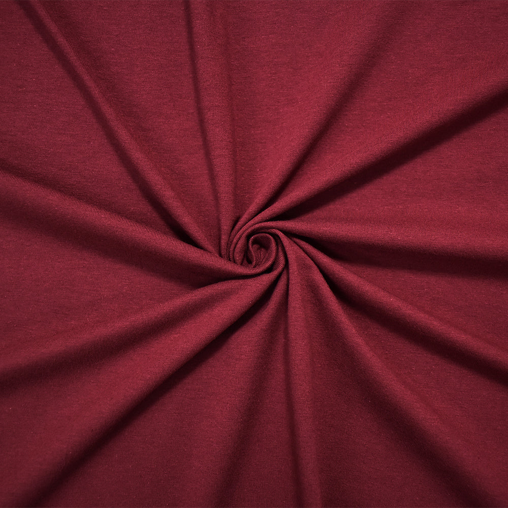 1 Yard Deep Red Cotton Solid Stretch Spandex Jersey Knit Fabric, Soft and Warm for Comfortable Apparel, 60 Inches Wide