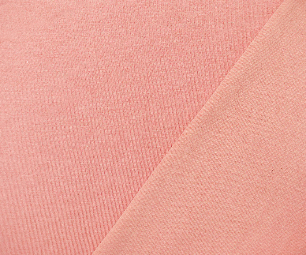 1 Yard Beach Summer Pink Cotton Jersey Knit Fabric with Smooth Stretch Feel, Ideal for Lightweight and Stylish Clothing, 62 Inches Wide