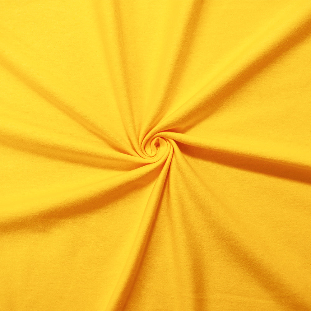 1 Yard Vibrant School Yellow Cotton Stretch Jersey Knit with Spandex, 62 Inches Width