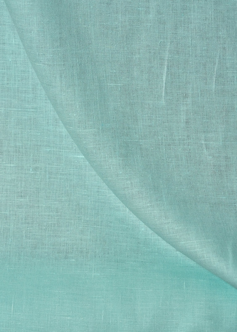 1 Yard Aqua Pure Linen Fabric, Washed Softened Midweight 5.5 oz 58 Inches Wide