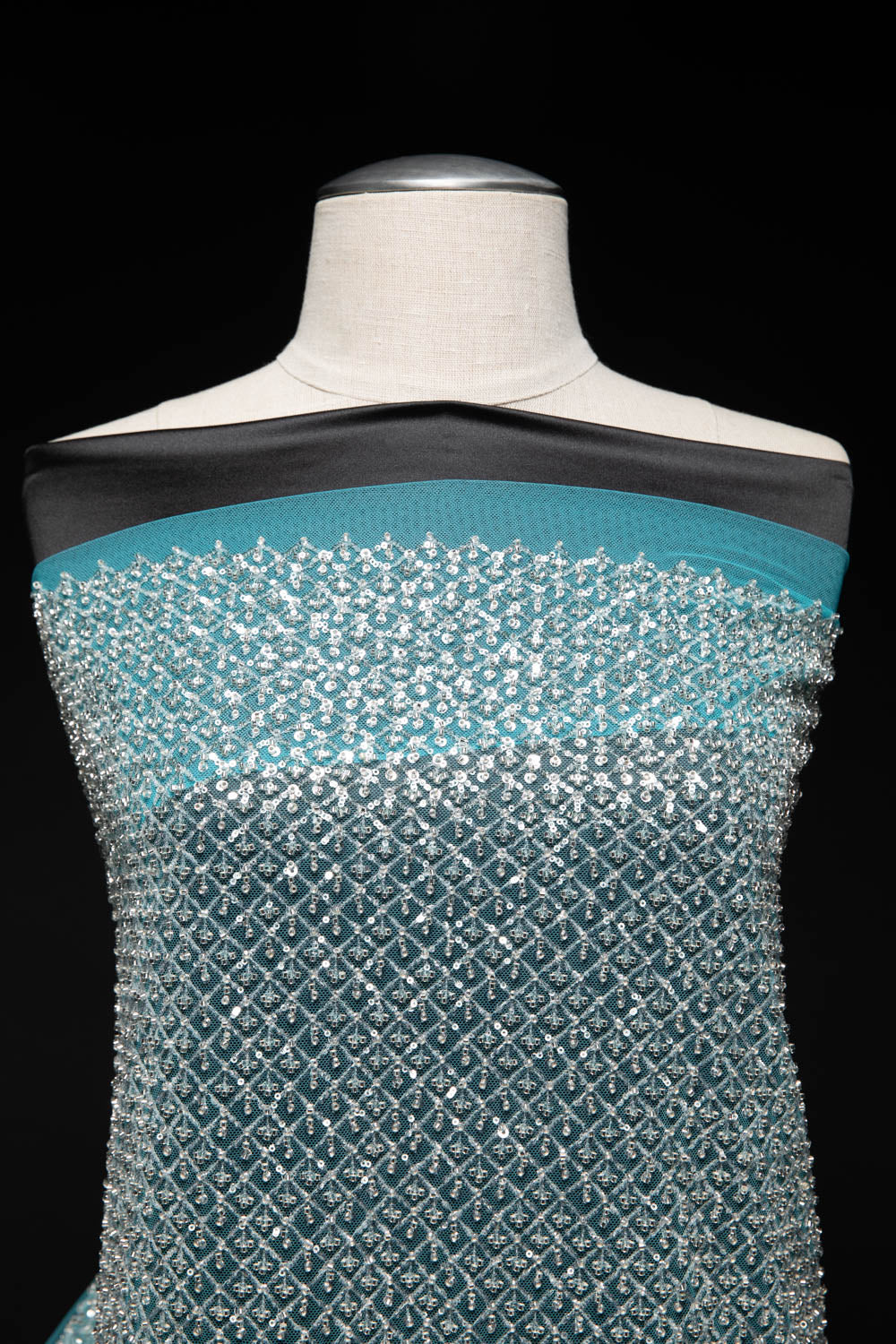 1 Yard Tulle Designer Tulle Lace Fabric with Sequins and Detailed Exquisite Patterns 52" Wide