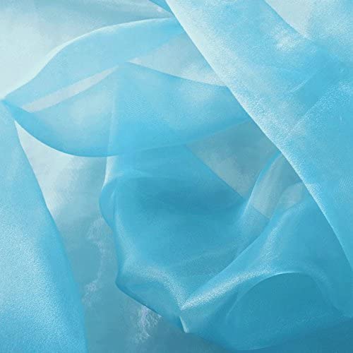 1 Yard Baby Blue Sparkle Organza Fabric 60" Width Sheer Polyester
