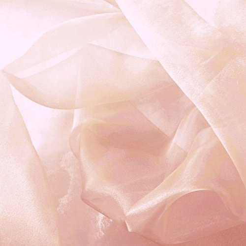 1 Yard Baby Pink Sparkle Organza Fabric 60" Wide Sheer Polyester