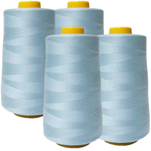4 Pack of 6000 Yard Baby blue Spools Sewing Thread 24,000 Yards Total All Purpose