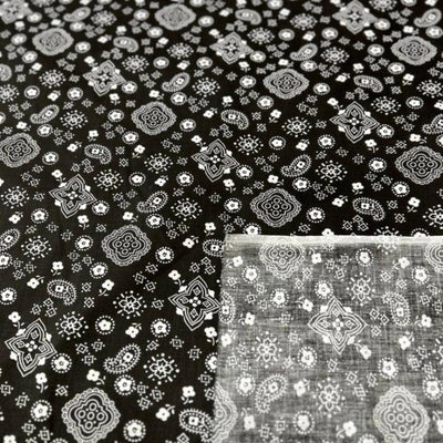 1 Yard Bandana Print Poly Cotton Fabric Durable Lightweight Apparel Material width