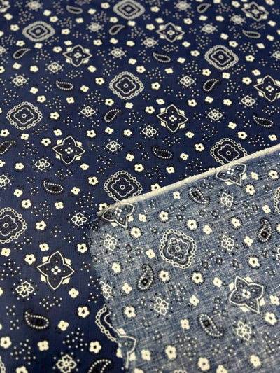 1 Yard Bandana Print Poly Cotton Fabric Durable Lightweight Apparel Material width