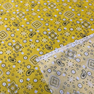 1 Yard Bandana Print Poly Cotton Fabric Durable Lightweight Apparel Material width