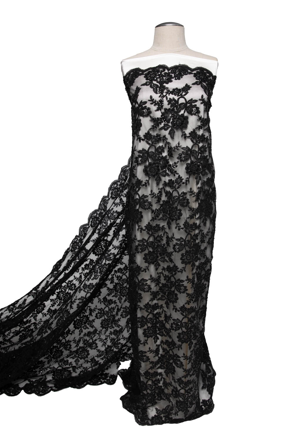 1 Yard Re-Embroidery Lace Fabric Cord Glorious Design Luxurious Texture 52/54" Wide