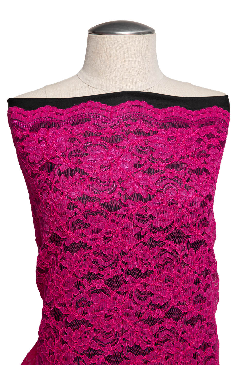 1 Yard Corded Raschel Lace Fabric with Elegant Floral Pattern, 52/54" Wide