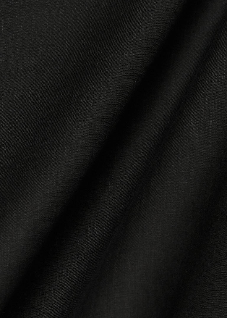 1 Yard Softened Black Linen Fabric Lightweight Solid 58 Inches Wide for Apparel and Home Décor