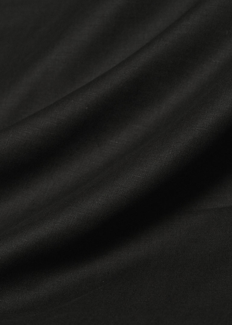 1 Yard Black Solid Pure Linen Fabric, Midweight Softened 54 Inches Wide for Apparel and Décor