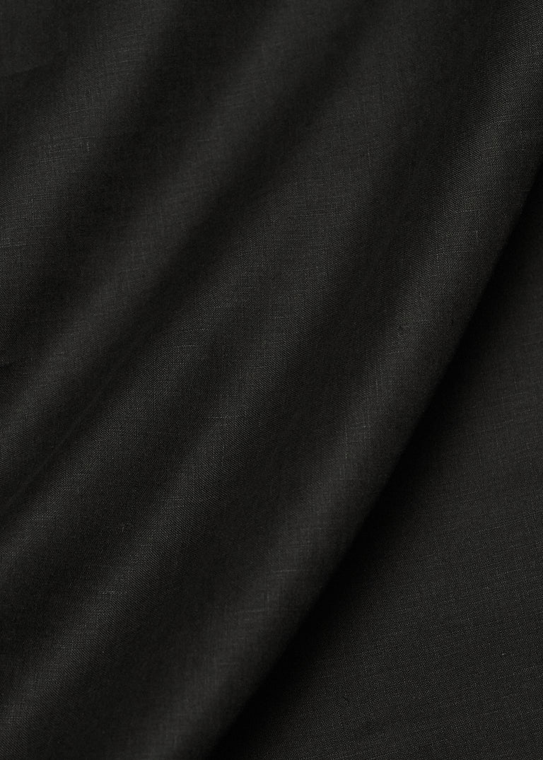 1 Yard Black Solid Pure Linen Fabric, Midweight Softened 54 Inches Wide for Apparel and Décor