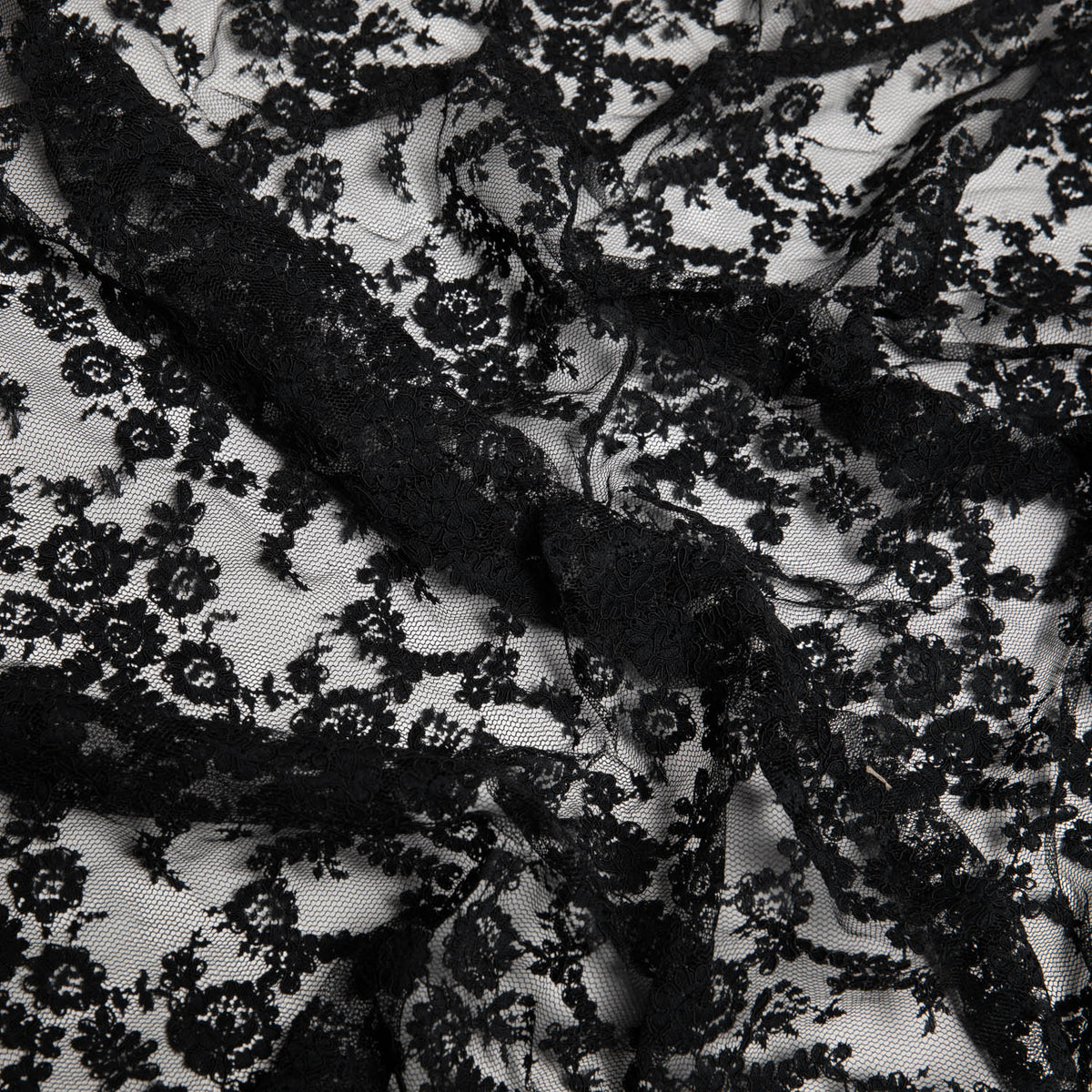 1 Yard Elegant Re-Embroidered Lace Fabric with Corded Floral Design, Premium Bridal & Fashion Fabric