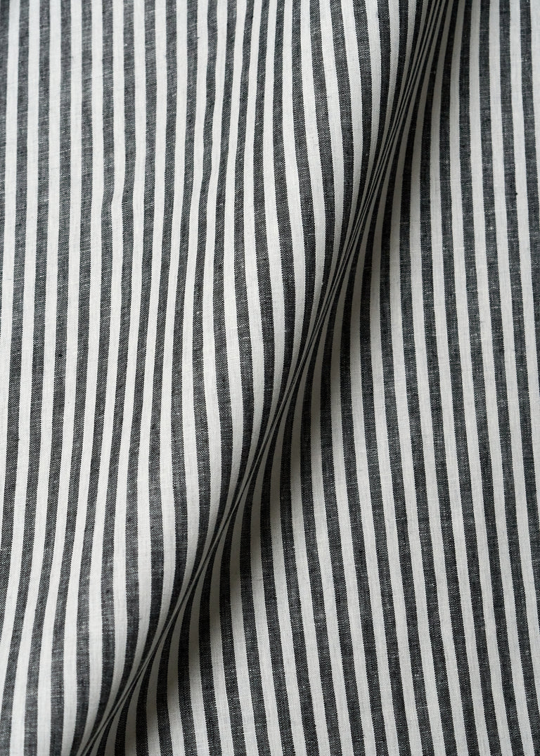 1 Yard Pure Linen Yarn Dyed 1/4 Inch Stripe Two Tone Natural Off Fabric 58 Inch White