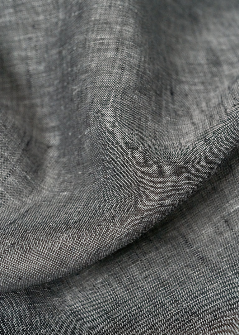 1 Yard Black or Off White 2 Tone Melange Linen Fabric Lightweight Flat Weave 58 Inches Wide