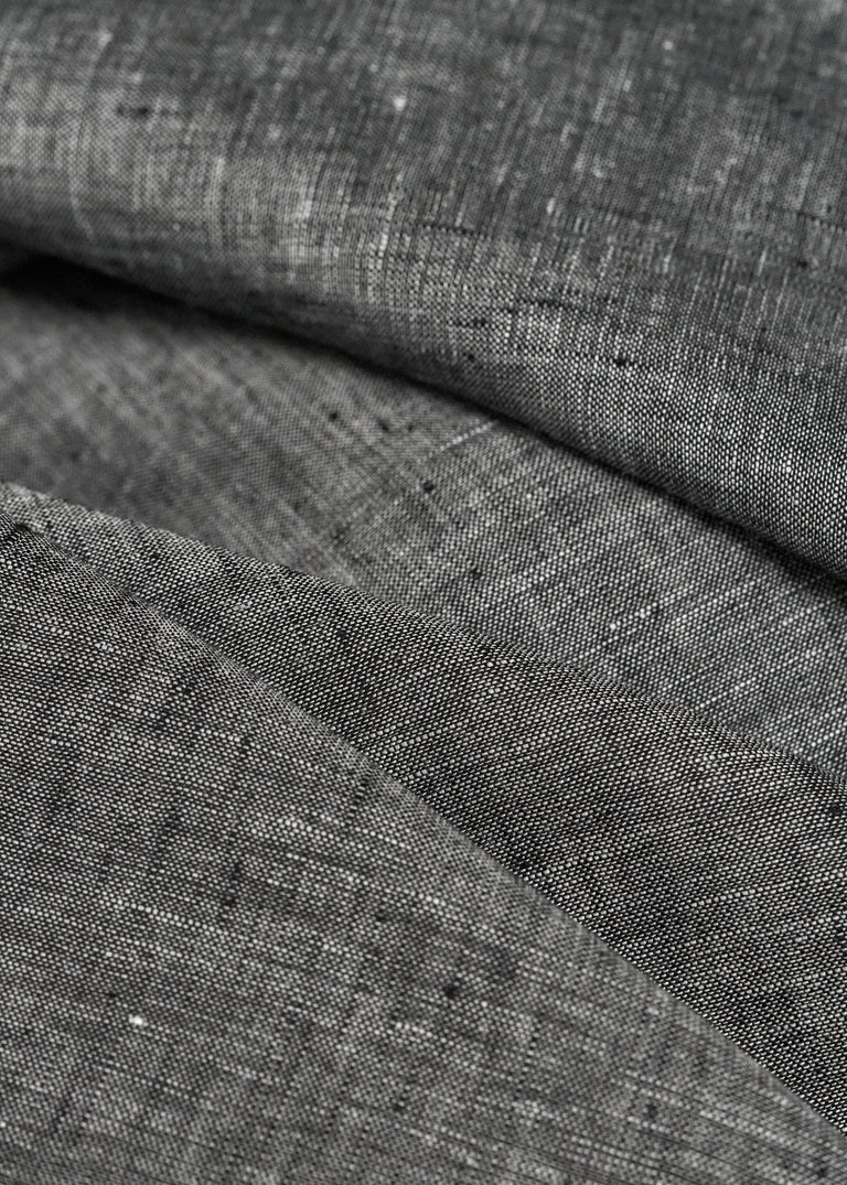 1 Yard Black or Off White 2 Tone Melange Linen Fabric Lightweight Flat Weave 58 Inches Wide