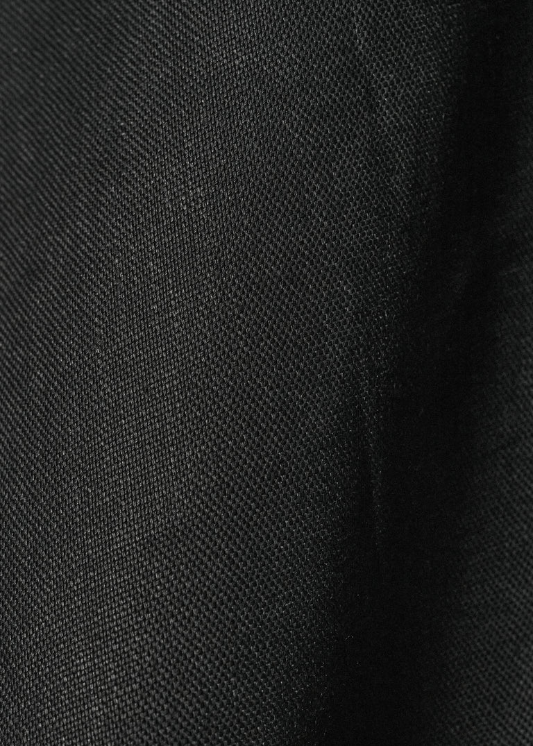 1 Yard Solid Black Midweight Pure Linen Fabric 8 oz Durable 60 Inches Wide
