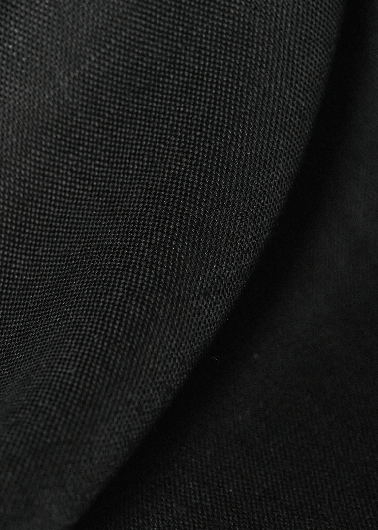 1 Yard Solid Black Midweight Pure Linen Fabric 8 oz Durable 60 Inches Wide