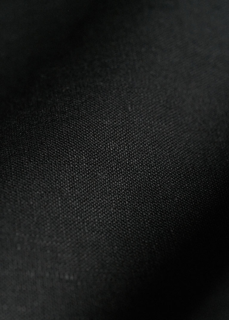 1 Yard Black Pure Linen Fabric 7 oz Flat Weave 58 Inches Wide