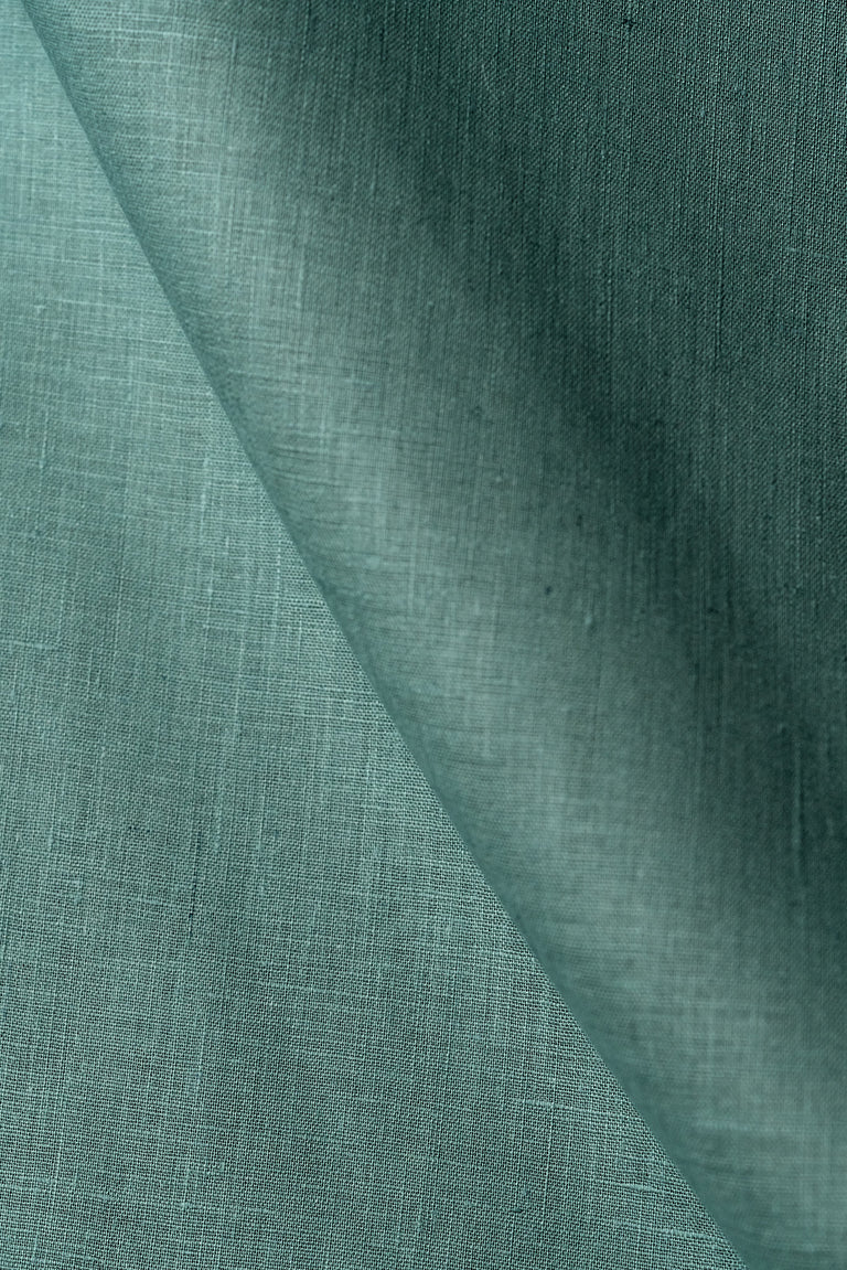 1 Yard Bluegreen Pure Linen Fabric, Washed Softened Midweight 5.5 oz 58 Inches Wide