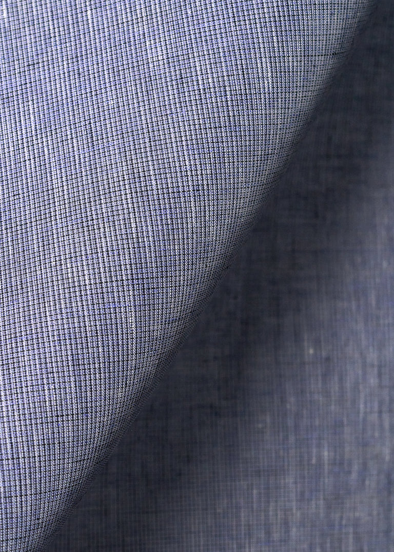 1 Yard Irish Pure Linen Blue Tweed Stripe Fabric 62"/60" Width