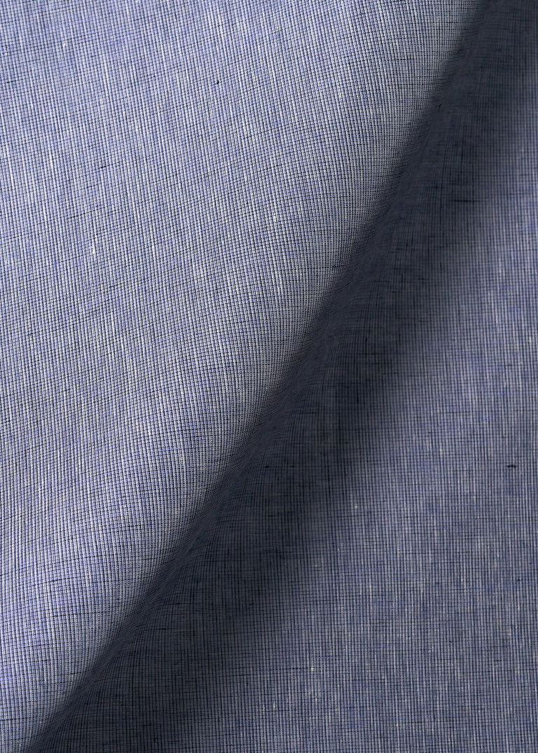 1 Yard Irish Pure Linen Blue Tweed Stripe Fabric 62"/60" Width