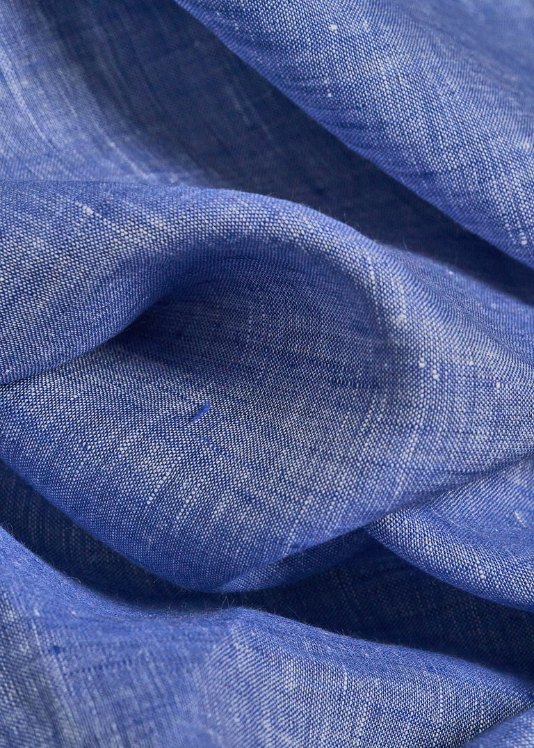 1 Yard Blue or Off White 2 Tone Melange Linen Fabric Lightweight Flat Weave 58 Inches Wide
