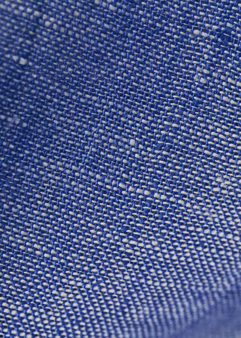 1 Yard Blue or Off White 2 Tone Melange Linen Fabric Lightweight Flat Weave 58 Inches Wide