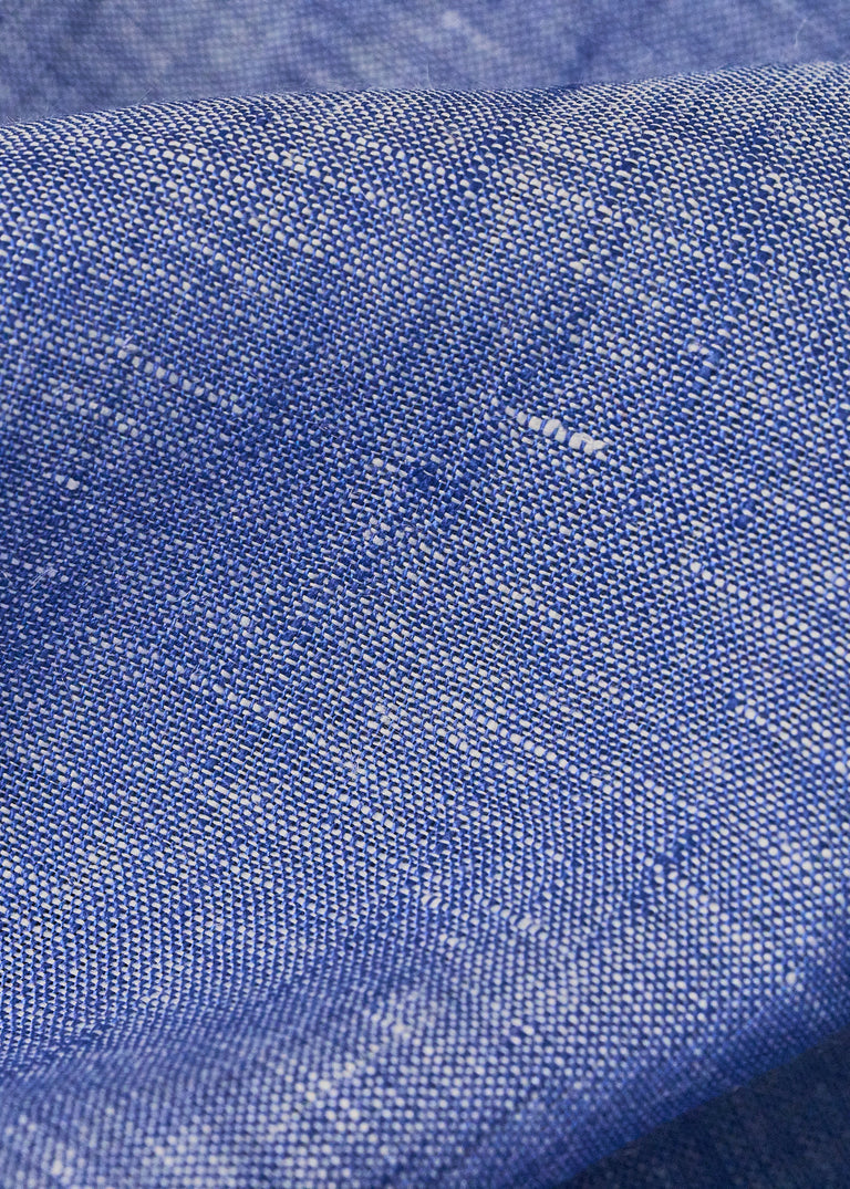 1 Yard Blue or Off White 2 Tone Melange Linen Fabric Lightweight Flat Weave 58 Inches Wide