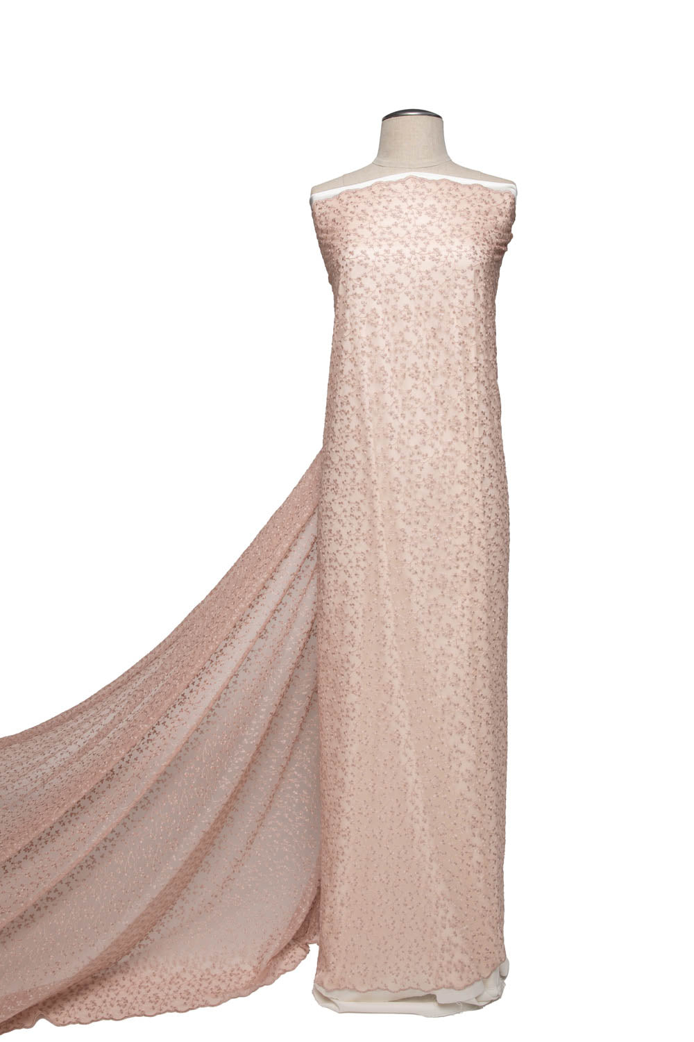 1 Yard Elegant Mesh Lace Fabric with Metallic Floral Embroidery, 52" Wide Exquisite Material for Dresses & Décor