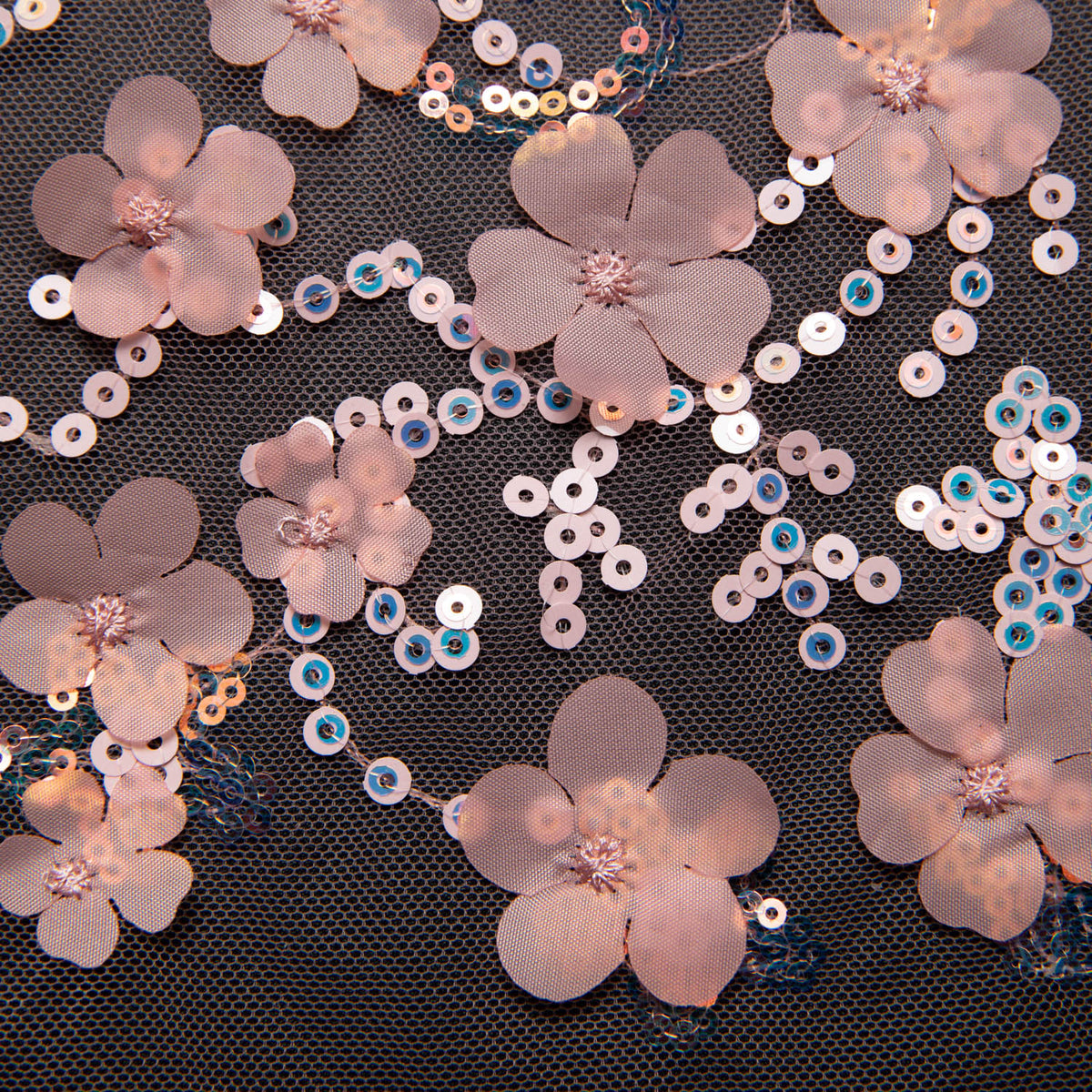 1 Yard Tulle Lace Fabric Embroidered with Applique and Incredible 3D Floral Pattern, 52" Wide