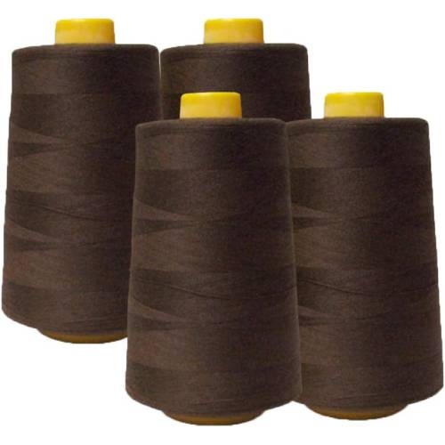 4 Pack of 6000 Yard Brown Spools Sewing Thread 24,000 Yards Total All Purpose
