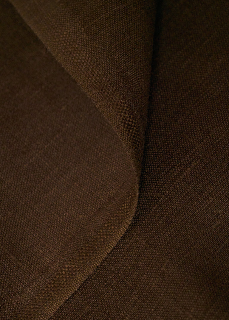 1 Yard Brown Pure Linen Fabric, Softened Finish 5.5 oz Midweight 54 Inches Wide