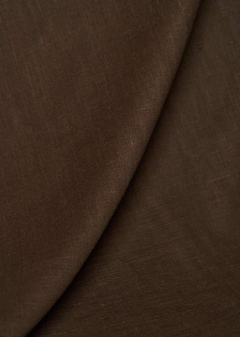 1 Yard Brown Pure Linen Fabric, Softened Finish 5.5 oz Midweight 54 Inches Wide