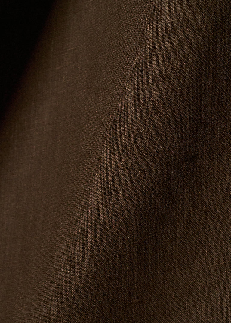 1 Yard Brown Pure Linen Fabric, Softened Finish 5.5 oz Midweight 54 Inches Wide