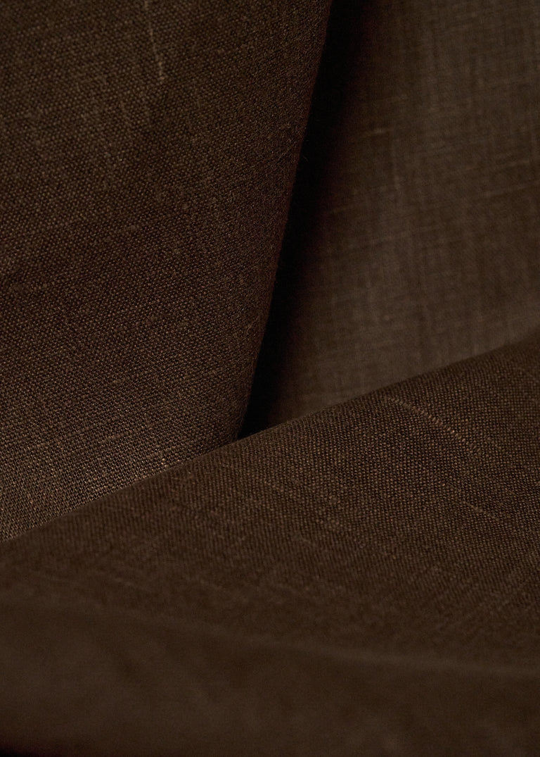 1 Yard Brown Pure Linen Fabric, Softened Finish 5.5 oz Midweight 54 Inches Wide