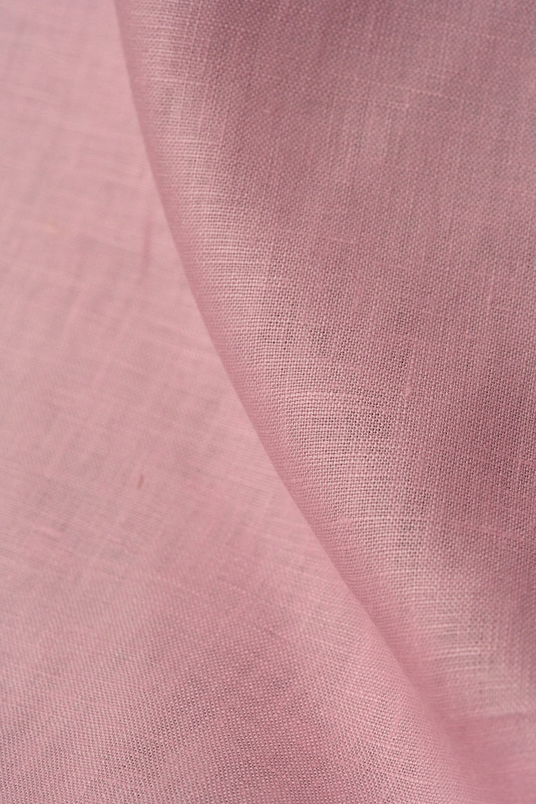 1 Yard Midweight Bubble Gum Pure Linen Fabric, Softened 5.5 oz Solid Weave 54 Inch Wide