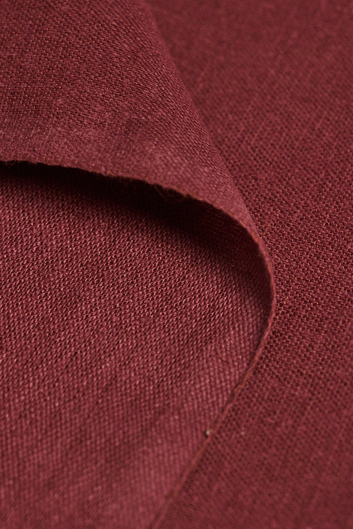 1 Yard Burgundy Linen Silk Blend Fabric, Woven Midweight Textile for Apparel & Decor 54" Wide