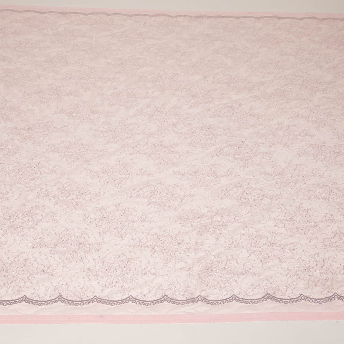 1 Yard Dazzling Nylon Chantilly Lace Fabric with Sequins and Soft Floral Pattern